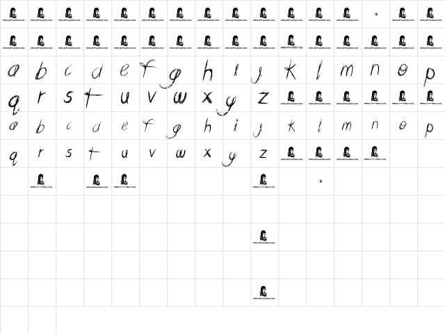 Messing About Regular font glyphpreview