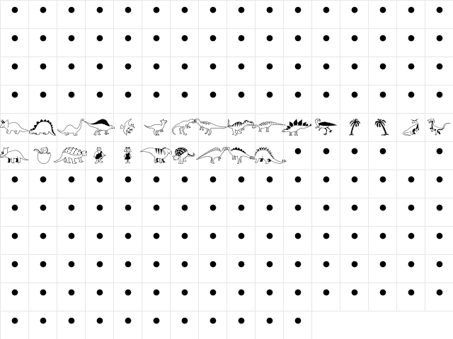 Dinosaurs MT Regular font glyphpreview