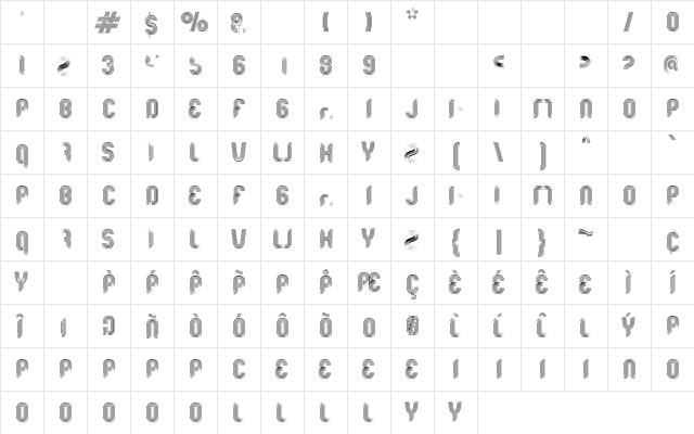 Roads Regular font glyphpreview