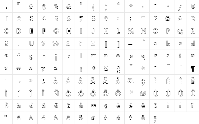 FuturaNo7TMedOu1 Regular font glyphpreview