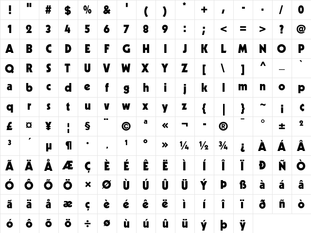 Kabel Black font glyphpreview