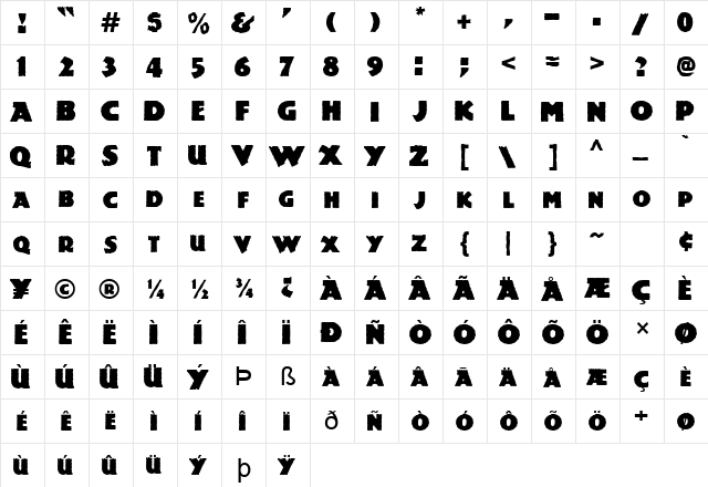 Dinosauria Normal font glyphpreview