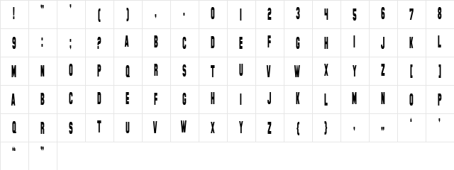 SF Hollywood Hills Condensed Regular font glyphpreview