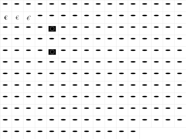 Fontesque-Euro Regular font glyphpreview