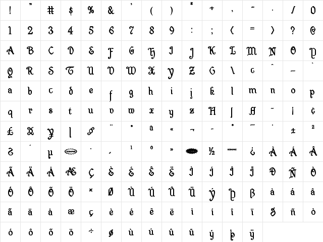 Quill Sword Bold Bold font glyphpreview