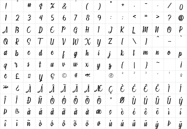 Smooth People CHILD Regular font glyphpreview