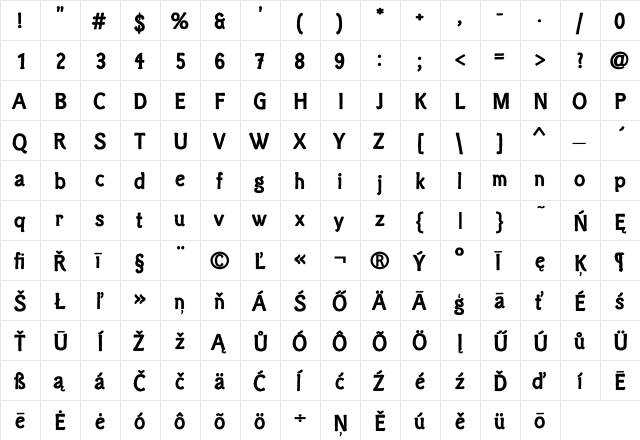 ClicheeCE Bold font glyphpreview