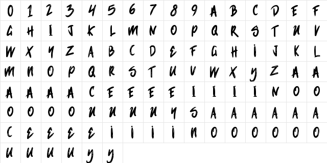 Underbridge Regular font glyphpreview