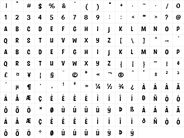 Stay and Shine Regular font glyphpreview