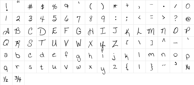 FG Frida Regular font glyphpreview