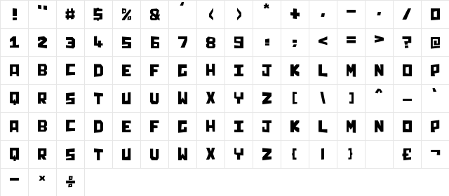 Chunq Regular font glyphpreview