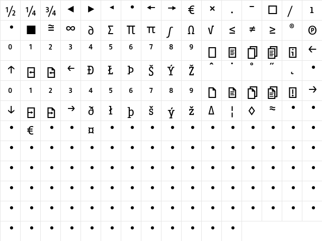 Fago Office Serif Regular Exp font glyphpreview
