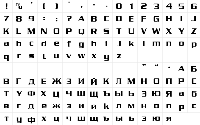 Serpentine Rus Regular font glyphpreview