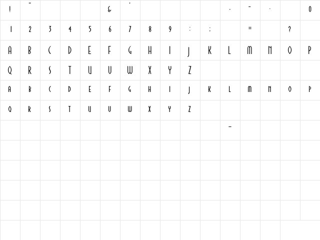 CinemaRegular Regular font glyphpreview