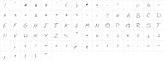 Shane Hand font glyphpreview