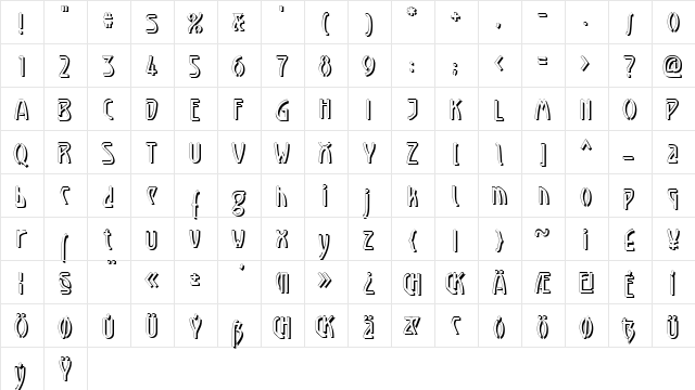 Loxembourg 1910 Shadow Regular font glyphpreview