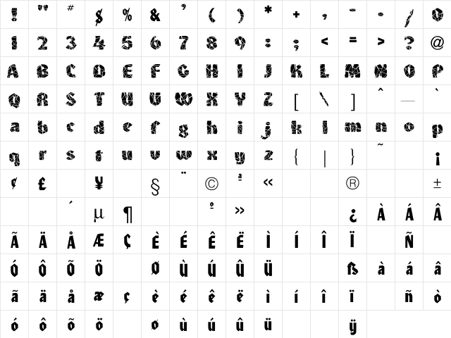 Spider Webb 3 Regular font glyphpreview