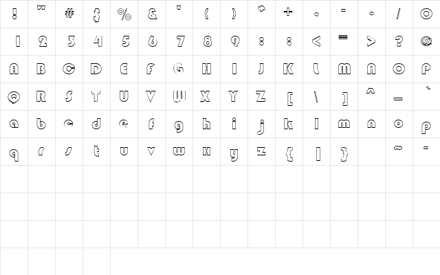 MumboOutlineSSK Regular font glyphpreview