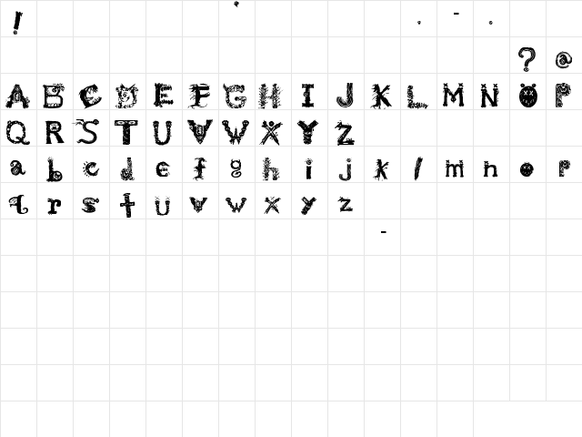 Monstrous Zosimus Regular font glyphpreview