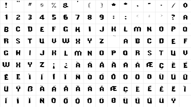Should've Known Gaunt Regular font glyphpreview