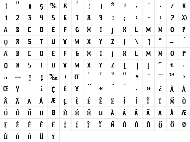 Despot Regular font glyphpreview