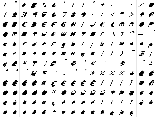 Shroom Regular font glyphpreview