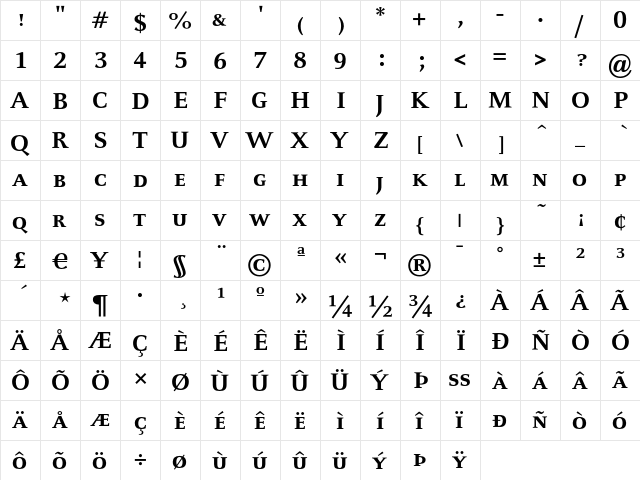 CelesteST SCBold font glyphpreview