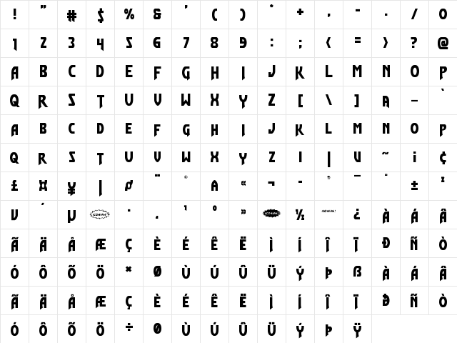 Flash Rogers Straight Regular font glyphpreview