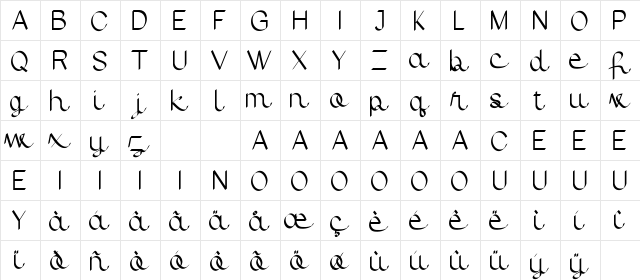 Sunday Demo Regular font glyphpreview