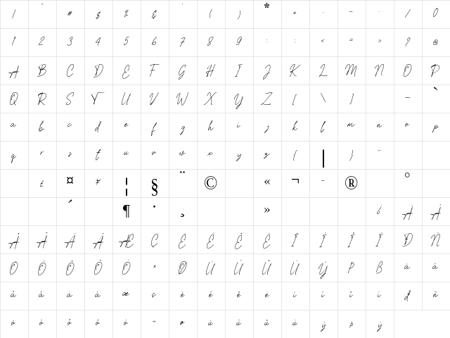 Silver City Regular font glyphpreview