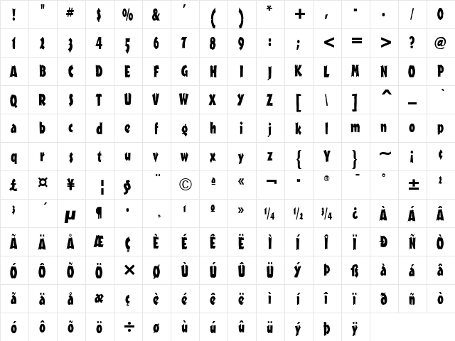 Outback ITC Black font glyphpreview