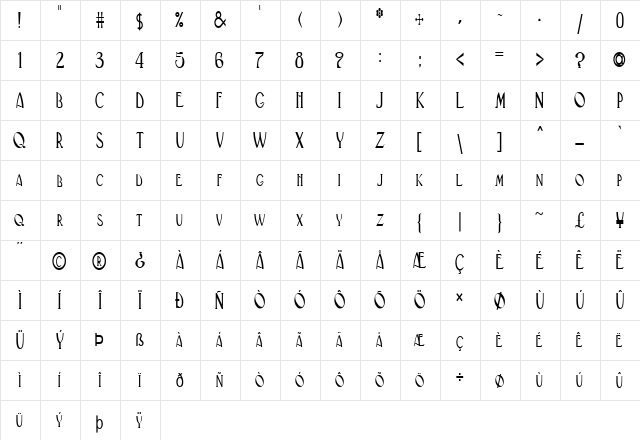 FZ BASIC 33 COND Normal font glyphpreview