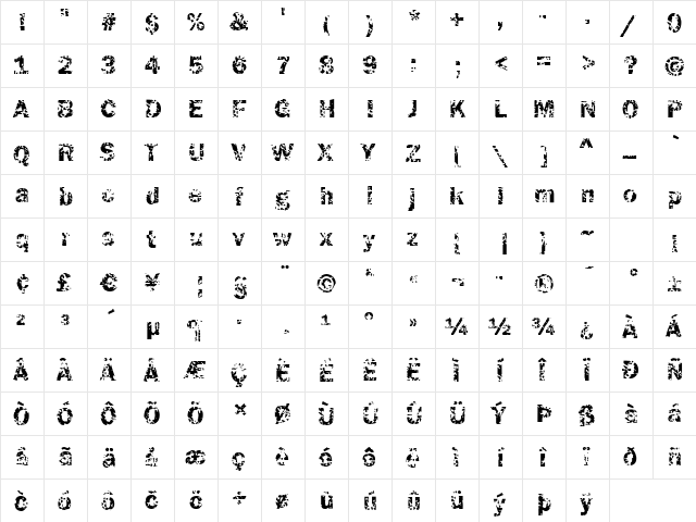 Funky05 Bold font glyphpreview