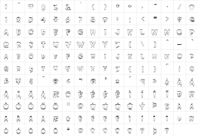 FZ UNIQUE 10 HOLLOW Normal font glyphpreview