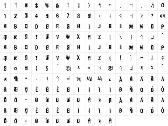 Murderous Desire DEMO Regular font glyphpreview