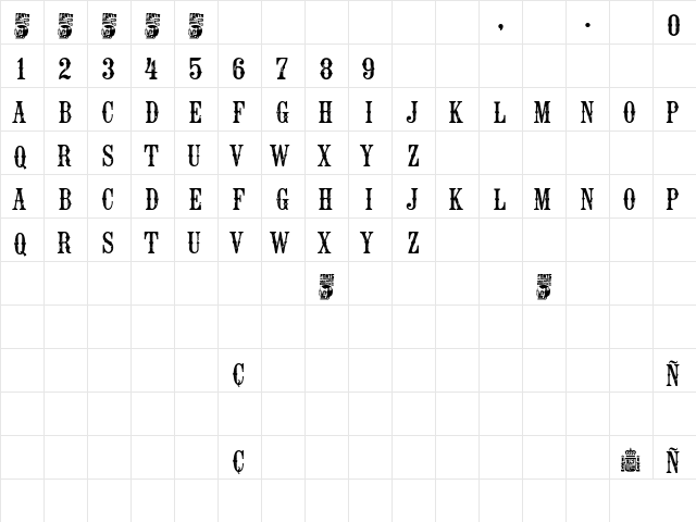 Espa֡ Regular font glyphpreview