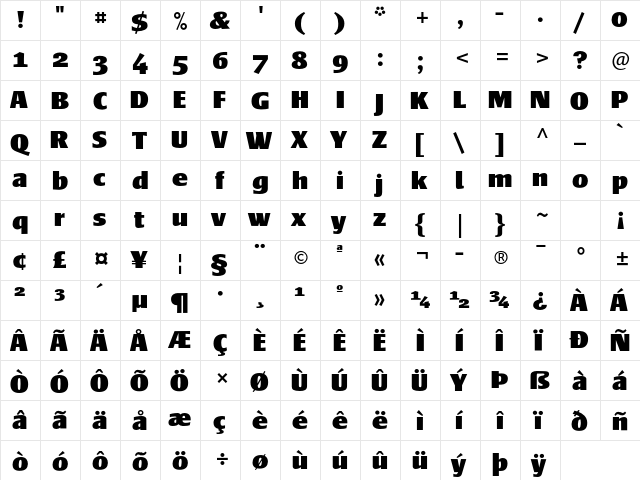 Frisans Std Black font glyphpreview
