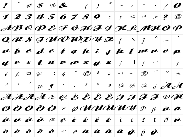 Smoke Regular font glyphpreview
