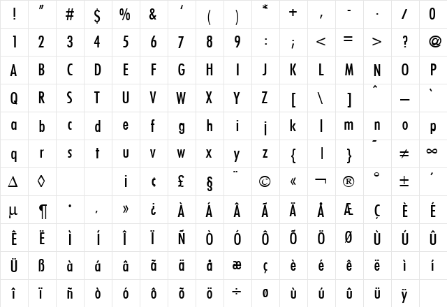 FunctionCondTwoMedium Regular font glyphpreview