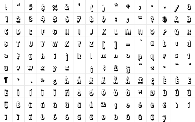 FuturaTExtBolConSh1 Regular font glyphpreview