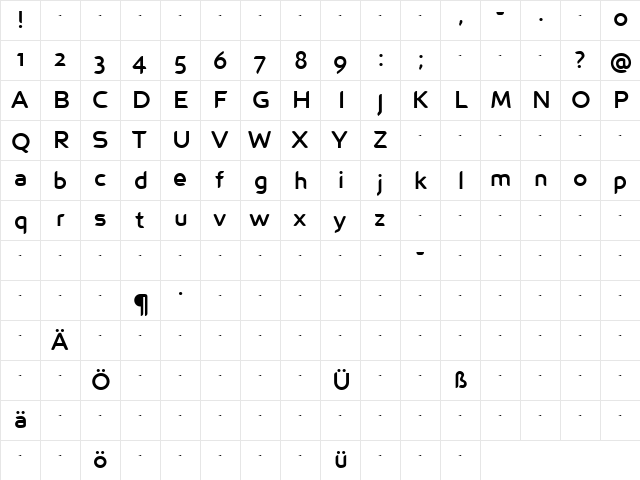 Trivia-Regular Regular font glyphpreview