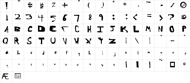 Shawn's Font Regular font glyphpreview