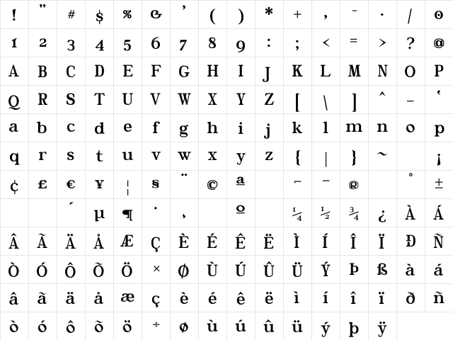 River Avenue Regular font glyphpreview