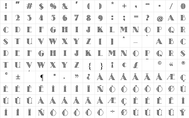 Modernistic CG Regular font glyphpreview