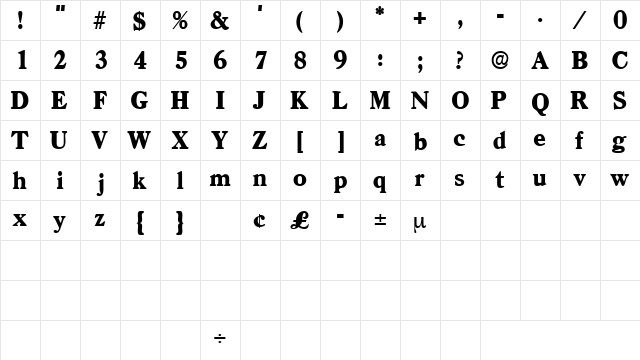DendroDisplaySSK Regular font glyphpreview