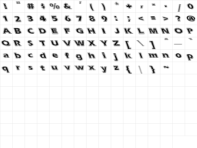 Eras Contour Lefty Wide Regular font glyphpreview