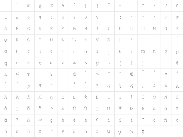 dbpoints Regular font glyphpreview