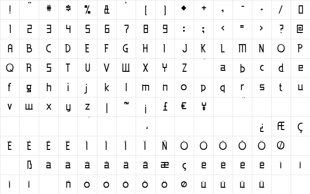 Eden Mills Regular font glyphpreview