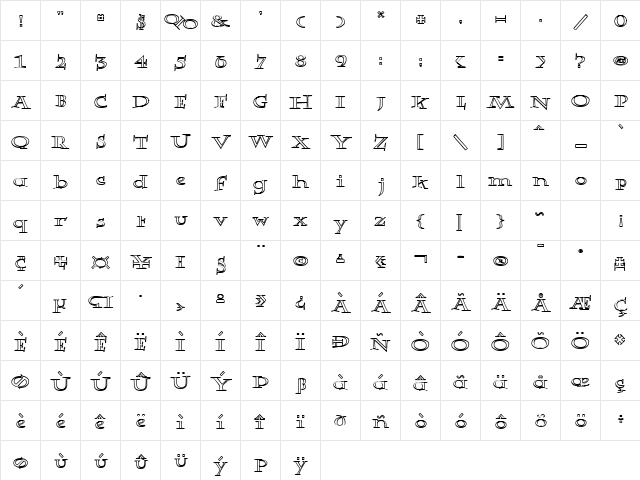 Rowling Stone Chalked Regular font glyphpreview