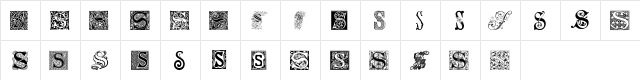 Ornamental Initials S Regular font glyphpreview